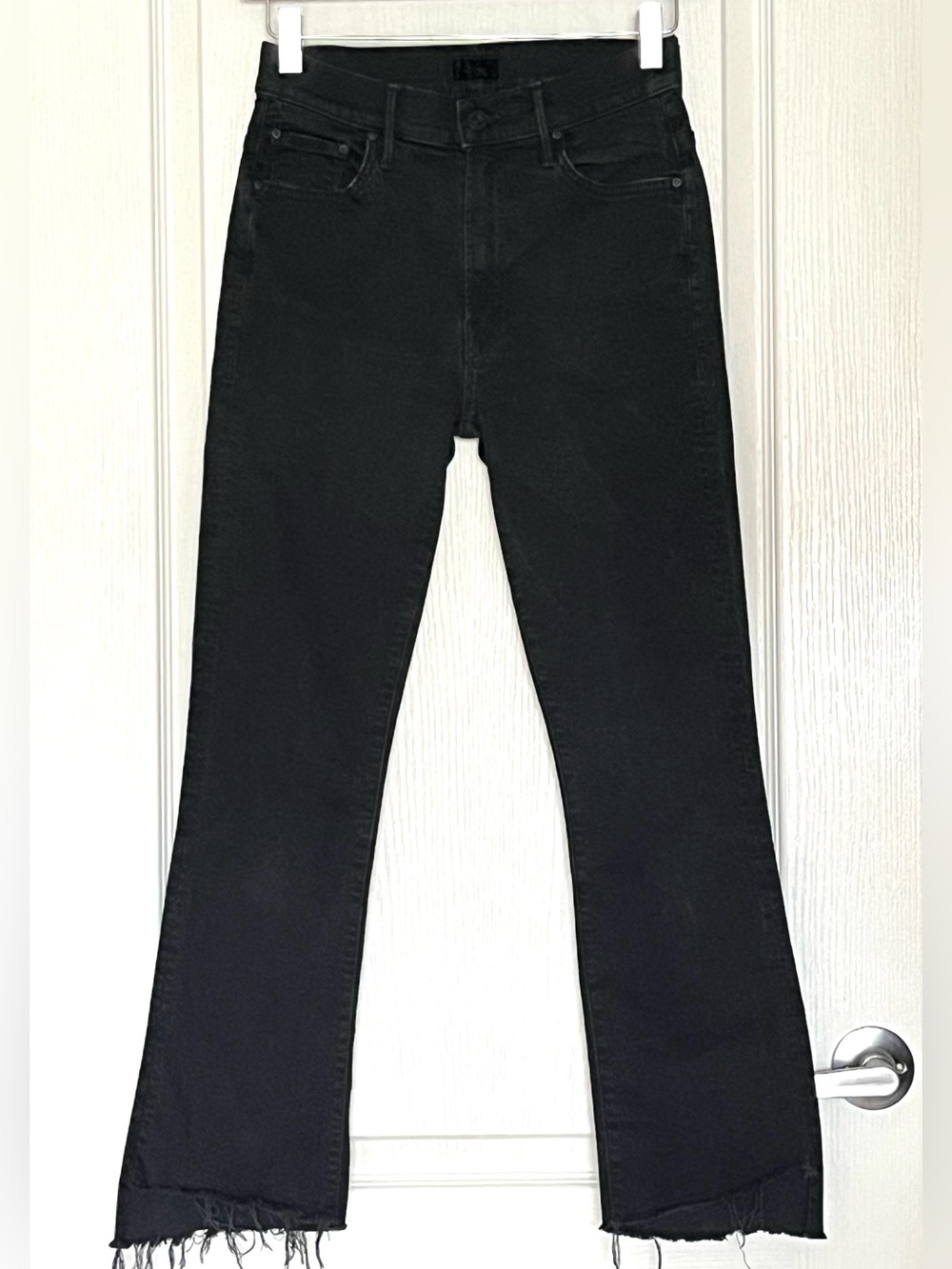 MOTHER The Insider Crop Step Fray Jeans Not Guilty Black 26